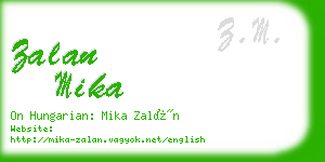 zalan mika business card